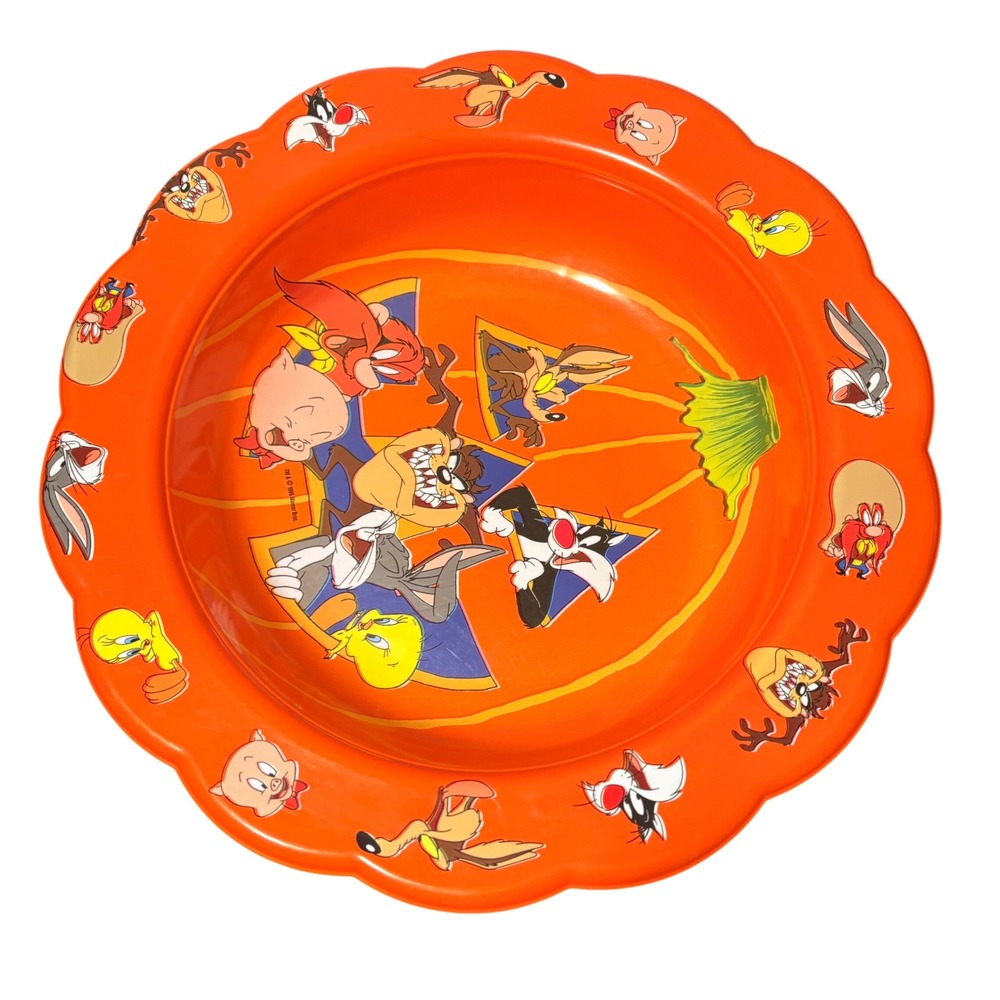 Warner Bros Looney Tunes Bowl Unisex OS Orange Good 1996 Halloween Plastic Bowl